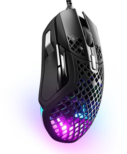 SteelSeries Aerox 5 - Holey RGB Gaming Mouse - Ultra-lightweight Water Resistant Design - 18K DPI TrueMove Air Optical Sensor