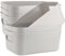 MUKCHAP 8 Pack Grey Plastic Cupboard Storage Boxes, 25 x 16.5 x 10cm Plastic Storage Baskets with Handle, Kitchen Cupboard Organiser for Organisation, Storage,
