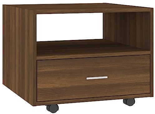 vidaXL Couchtisch Beistelltisch Wohnzimmertisch Kaffeetisch Sofatisch Teetisch Tisch Wohnzimmer Braun Eichen-Optik 55x55x40cm Holzwerkstoff