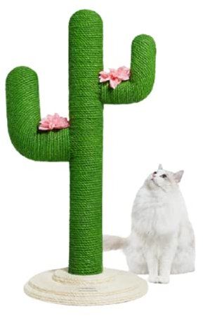 Habiba Katzenbaum Creativity Kratzbaum, Kaktus-Katzenkratzer, Schützen Sie Ihre Möbel mit Kratzbäumen und -Pads aus Jute, Tall Cat Tower Innen