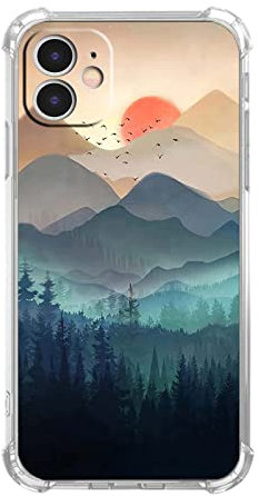Vesidurt Mountain Sunset Schutzhülle für iPhone 11, Natur, Wildnis, Landschaft, weich, TPU, Schutzhülle