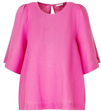 Seidensticker Damen Shirtbluse - Fashion Bluse - Regular Fit - Rundhalsausschnitt - Kurzarm - 100% Leinen