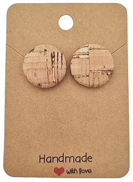 Ohrstecker mit Stoffknopf Kork
