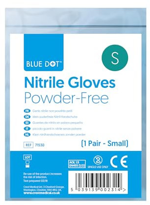 Generic Blue Dots Nitrile Gloves (Pair) – Non-sterile – Latex-free – Smooth Examination Gloves (Blue dots, Small)
