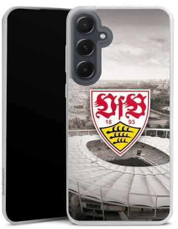 Slim Case kompatibel mit Samsung Galaxy A 55 5G Silikon Handyhülle transparent Hülle extra dünn VfB Stuttgart Offizielles Lizenzprodukt Stadion