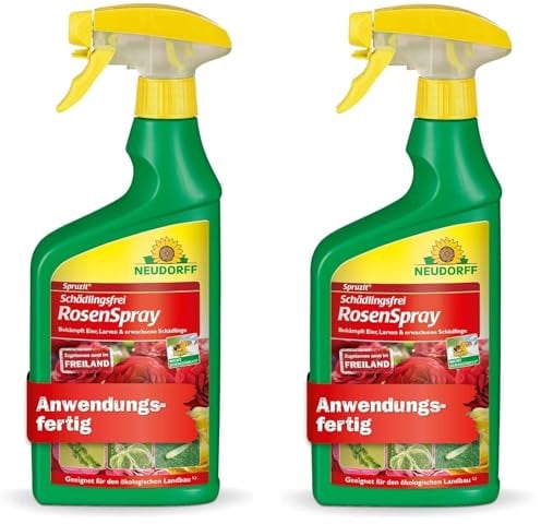 Neudorff Spruzit Schädlingsfrei Rosenspray AF 2x 750 ml saugende Insekten Thripse Zikaden Blattläuse Schildläuse Wollläuse, Schmierläuse, Spinnmilben, Weiße Fliege, Raupen