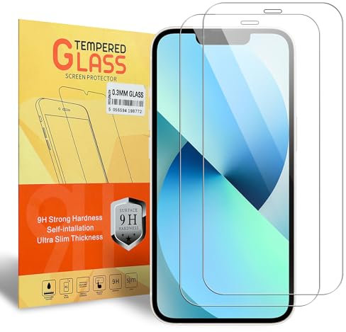2- Pack Screen Protector For iPhone 12 & iPhone 12 Pro (6.1-Inch), Tempered Glass Film, Anti-Scratch, Anti-Shatter