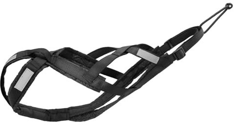 AYWTIUN Schlittenhundegeschirr Hundeschlittengeschirr Haustiergewicht Ziehen Schlittengeschirr Mushing X-Back Geschirr for große Hunde Husky Canicross Skijöring Scootering(Black,M)
