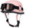 Labzaa Retro Deutsche Lederhelm Halbschalenhelm mit ECE, Jethelm Retro,Vintage Motorradhelm mit Brille für Cruiser Chopper Biker Moped A M