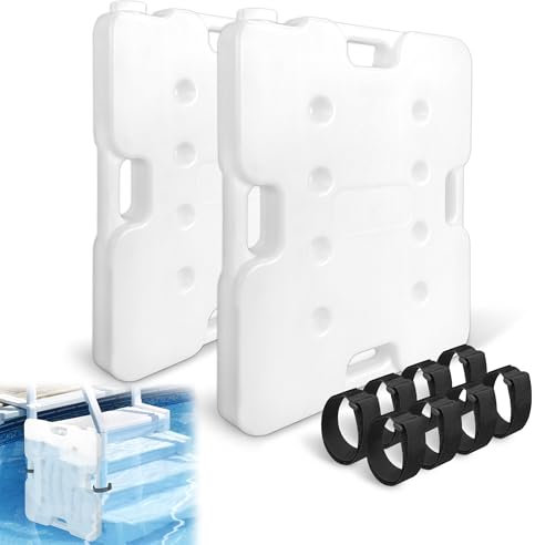 2PCS 22.5 x 18 Extra Large Swimming Pool Ladder Weights, HDPE Swimming Pool Step Weights Holds 90lbs, Pool Weights for Ladders for Easy Step System, Pool Ladder Weights for Above Ground Pool