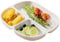 SLSKO Divided Platter Deep,Ceramic Dinner Plate with 3 Compartments Partition of Food to Balanced Meal, Divided Platter for Veggies/Fruits/Pastas Adults Slimming Tray, 1 Pieces(Blue)(White)