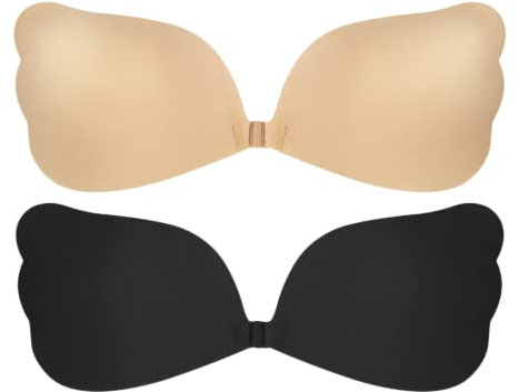 Stycizom Sujetador Invisible Adhesivo Push-Up 2-Pack para CóModo Reutilizable Sostén para Vestido Boda