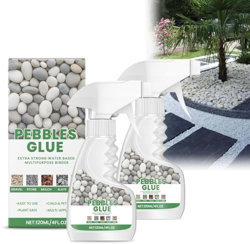 Water-Based Stone & Pebble Binder, Easy Application, Child & Pet Safe, Weather-Resistant, Ideal for Gardens, Paths & Landscaping, Resin Gravel Binder for Pots, Borders & Patios (2 Pcs)