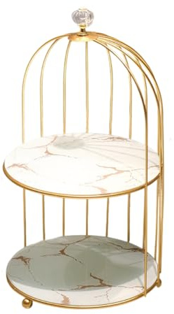 Bosiyrggrl Bathroom Vanity Storage Organizer Desktop Cosmetic Holder Washstand Birdcage Shelf Ideal for Makeup & Toiletries A