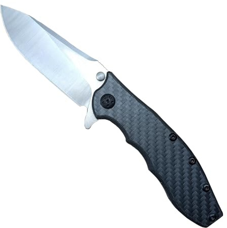 Proxiceen Taschenmesser Klappmesser 8Cr13MoV Stahl – Carbon-G10 Griff – 20.5 cm Gesamtlänge – Robustes Design für Outdoor, Camping und Wandern – 190 g