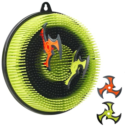 Axe Throwing Game Set for Indoor, Bristle Target Board for Adults Teenager with 4 Throwing Stars, Compact & Portable Design for Indoor Outdoor Use Holiday and Birthday Gifts (12inch)