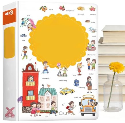 Livre Parlant Anglais Mots Jouet d'Apprentissage Préscolaire avec Sons et