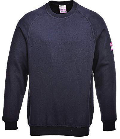 Portwest FR12NARL FR Anti-Static Long Sleeve Sweatshirt, Large, Navy