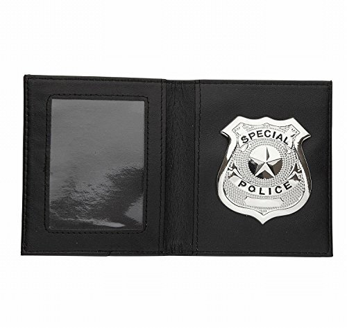 W WIDMANN MILANO Party Fashion 05859 - Placa de policía en cartera, negro, SWAT, policía, disfraz, accesorio, fiesta temática, carnaval