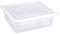 Vogue Polypropylene 1/2 Gastronorm Container with Lid Set - 100 mm Deep (Pack of 4), White & Clear, Capacity: 5.9 Litre, GN 1/2, Half Size, Temperature Range: -40° to 70°C, GJ515
