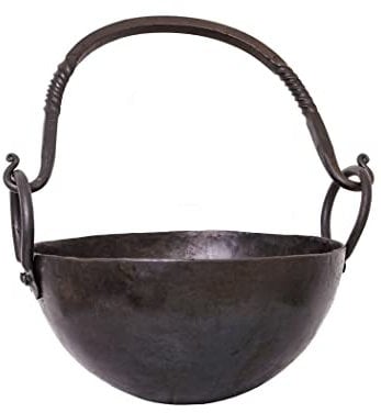 Ulfberth Runder Lagertopf aus Stahl - 2,5 Liter Gulaschkessel Mittelalter - Lagerleben LARP Wikinger Topf