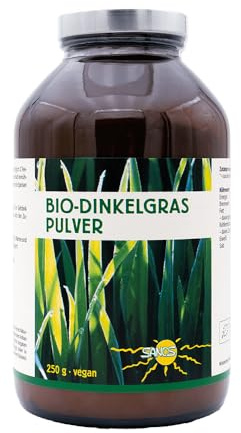 Bio Dinkelgras-Pulver 250 g, natürlicher Anbau, höchste Nährstoffdichte, Sanos