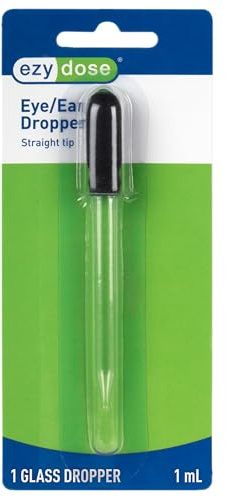 EZY DOSE Ear and Eye Medicine Dropper for Liquid Medicine, 1ml Capacity Glass, Deliver Correct Dose, Convenient and Easy to Use, BPA Free