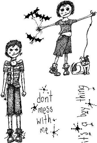 Lindsay Mason Designs A6 Humbert and Spider Boy Clear Stamp