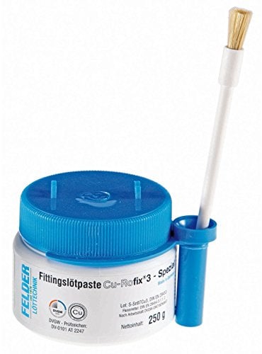 Felder Cu-Rofix - Pasta per saldare con 3 fori per pennello, per il flussante rame S-Sn97Cu3, confezione da 250 g