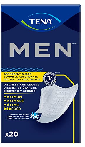 TENA 50600 Men Leakage Protection Bladder Control Pad, Moderate, Pack of 20