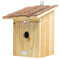 mgc24 Vogelhaus für Kohlmeise - Wildvogel Nistkasten zum Aufhängen für Garten und Balkon, aus Holz wetterfest, Naturoptik mit Rindendach, 20,3 x 21,2 x 24,4 cm