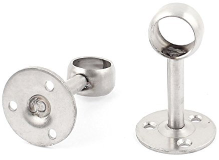 sourcing map Sockel für Kleiderschrankstange, Klamotten, Aufhängen, Stange, Schiene, 20 mm Durchmesser, 2-teiliges Set de