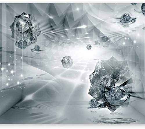 Wallpaper - Wall Mural Abstraction 400x280 cm / 158x110 - Non-Woven Premium Art Print Fleece Wall Mural Decoration Poster Picture Design Modern - Abstract Ball Black White Sphere a-C-0062-a-d