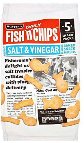 Burton's Fish & Chips Salt & Vinegar 25g x 5 per pack (Pack of 2)