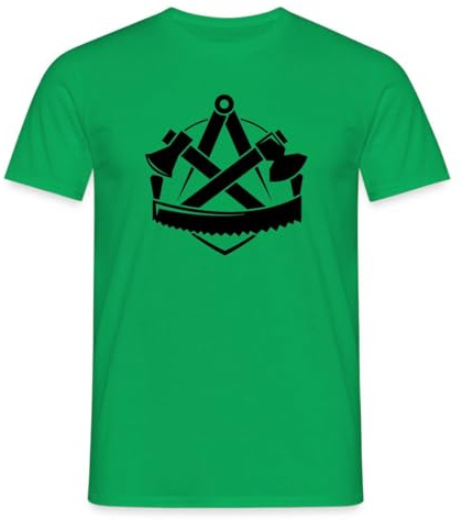 Spreadshirt Zimmerer Logo Handwerk Wappen Zimmermann Männer T-Shirt, XXL, Kelly Green