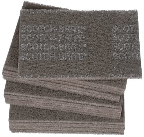 Cubitron Scotch-Brite Ultra Fine Hand Pad, 6 x 9, 20 Pads per Box, Grey, Compatible with Metals, Woods, Plastics, Composites