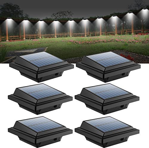 UniqueFire Dachrinne Solarleuchte 40 LEDs, Solarlampen für Außen, Schwarz Gartenbeleuchtung Kaltweißes Solarlicht, 3W Sicherheitswandleuchte Aussen Zaunlicht Außenlampe für Garage, Patio, Zaun