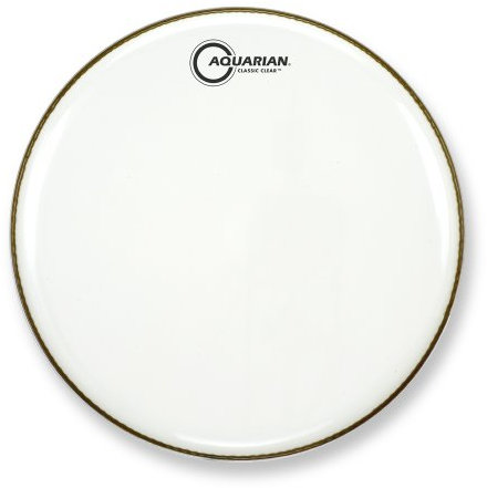 Aquarian CC24W Classic Clear Series - 24 inch - Bass Drum - White Gloss
