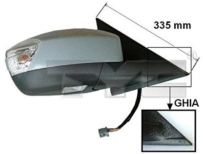 TYC 310-0119 Außenspiegel Seitenspiegel Seitenrückspiegel für elektr.Spiegelverstellung konvex beheizbar rechts