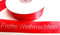 CaPiSo 25m Weihnachtsband 25mmSatinband Geschenkband Schleifenband Dekoband Advent Weihnachten mit Schrift Frohe Weihnachten (Schrift Rot)