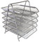 OSCO Silver Wire Mesh 5 Tier Letter Tray | A4 | Desk File Organiser | Paper Storage | Office Document Sorter | Paperwork Filing | Easy Assembly | H37.3 x W29.5 x D34.0 cm |