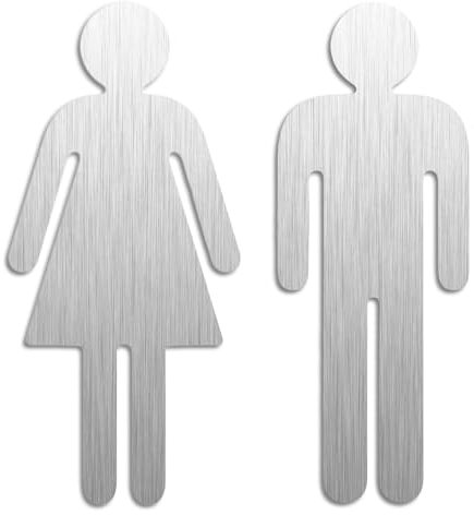 WC Schilder Damen Herren Toilettenschilder H=15,2 cm Stärke 1,5 mm 2er-Set selbstklebend 1092