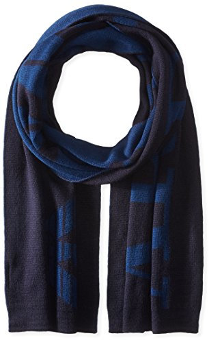 Armani Exchange Herren Schal aus Wollmischung mit Logo - Blau - Einheitsgröße
