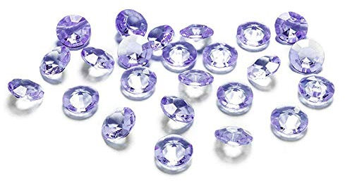 Deko-Streuschmuck 100 Diamanten hell - lila - Flieder 12mm Tischdekoration Streuartikel Hochzeit Taufe