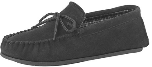 BRUCE Moccasin Slipper - Black