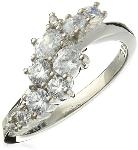 Esprit Damen-Ring 925 Sterling Silber Zirkonia floating stones weiß ESRG92522B170