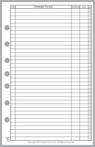 Classic Size to Do List Planner Insert, Sized and Punched with 7 Holes for Franklin Covey Classic Notebook (5.5 x 8.5)
