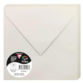 Clairefontaine 5953C - Packung mit 20 Umschläge Pollen, 165 x 165mm, 120g, ideal für Ihre Einladungen und Korrespondez, Hellgrau, 1 Pack