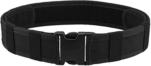AGPTEK Taktischer Gürtel Nylon Kampfausruestung, schwarz praktischer Sicherheitsgurt Schnelle Veröffentlichung Kampfgürtel für Airsoft Outdoor - EINWEG