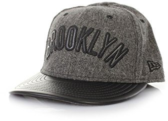 New Era Leather Tweed Cap Brooklyn NETS Grau Schwarz, Size:7